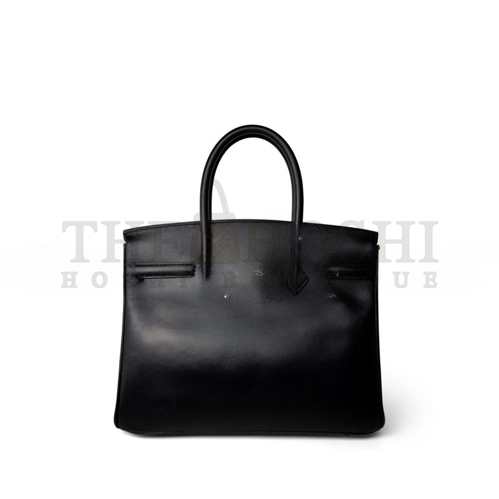 H**me5 BIRKIN 30 BOX LEATHER BLACK GOLD BUCKLE H029281CK62 (30*23*15cm) Master Quality